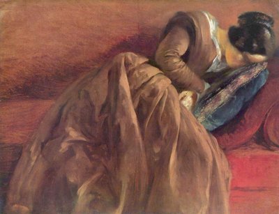 Menzels Schwester Emilie im Schlaf von Adolph Menzel